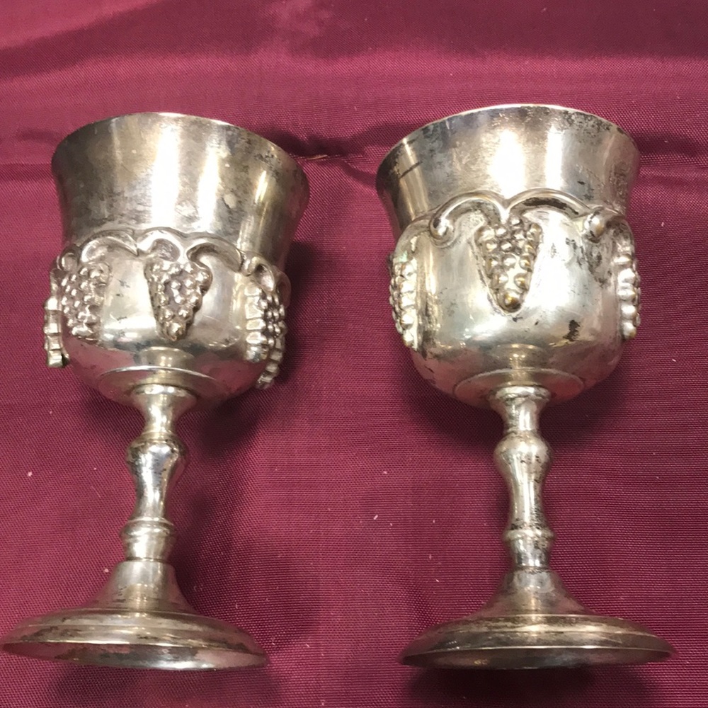 2 Rosenthal Silver plated wine goblets